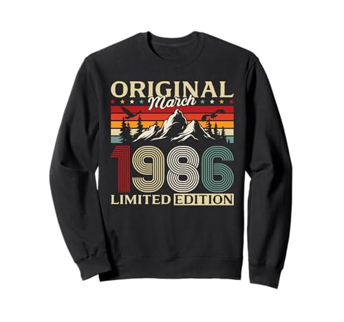 40 cumpleaños Hombre Mujer Regalo Marzo 1986 Sudadera