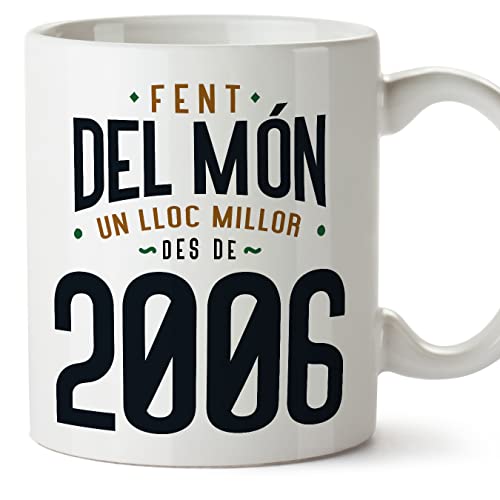MUGFFINS Tazas 2006 Cumpleaños - En Catalán - Fent del Món un Lloc Millor - 11 oz / 330 ml -...