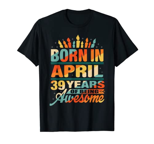 Abril 1983 39 Años 39 Cumpleaños Regalos Vela Gráfico Camiseta