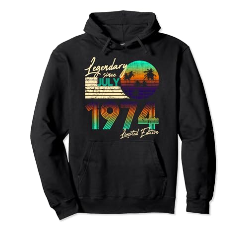 Legendario de cumpleaños desde julio de 1974 Sudadera con Capucha