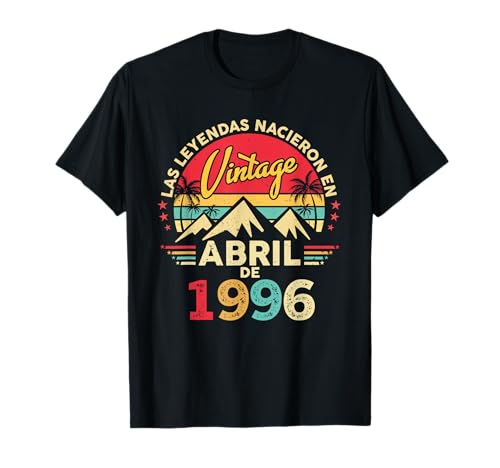 Vintage 30 años Cumpleaños Vintage Nacido En Abril 1996 Camiseta