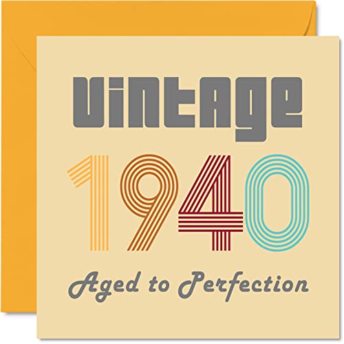Tarjetas de cumpleaños 84 para hombres y mujeres, estilo vintage de 1940, envejecidas a la...