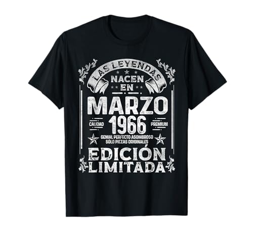 Las Leyendas nacen en Marzo de 1966 - 60 Años Cumpleaños Camiseta