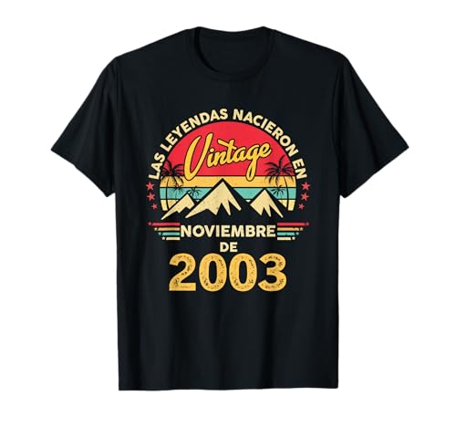 22 Años Cumpleaños Vintage Nacido En Noviembre 2003 Camiseta