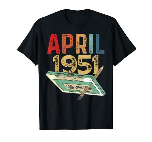 Th Retro Vintage Abril 1951 70 cumpleaños fiesta Camiseta