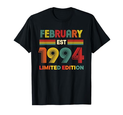 Febrero EST 1994 Cumpleaños Edición Limitada 32 Años 32 Camiseta