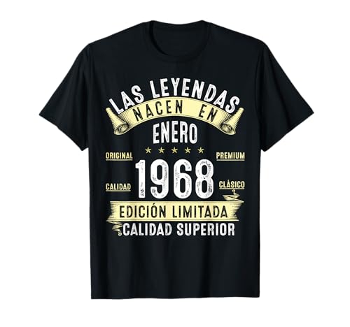 58 Años Cumpleaños Las Leyendas nacen en enero de 1968 Camiseta