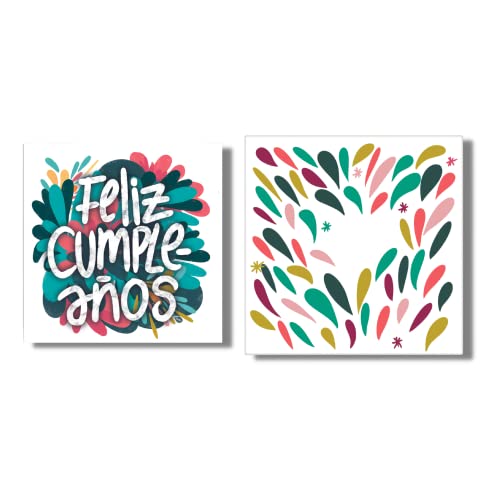 Forletter - Tarjeta de Felicitación, 15 x 15 cm, Feliz Cumpleaños, Color Blanco