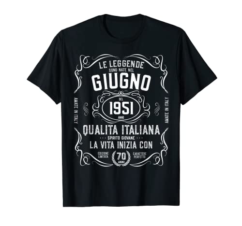 70 años nacido en junio de 1951 Regalo cumpleaños Legienda Camiseta