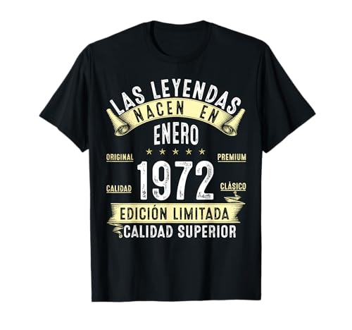 54 Años Cumpleaños Las Leyendas nacen en enero de 1972 Camiseta
