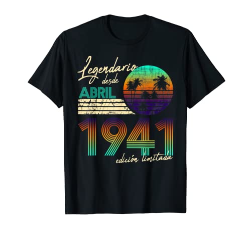 Cumpleaños Hombre Regalos Legendario Desde Abril 1941 Camiseta