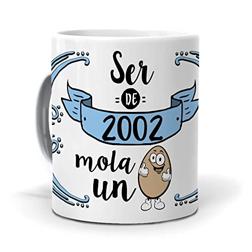 Taza Original para Desayuno | Ser de 2002 Mola Un Huevo | Regalo Feliz Cumpleaños | Tazas para...
