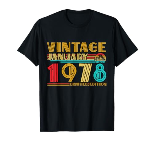 Enero 1978 Vintage 45 cumpleaños Camiseta