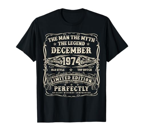 Diciembre de 1974 Regalos de 51 cumpleaños para Hombres de 51 años Camiseta