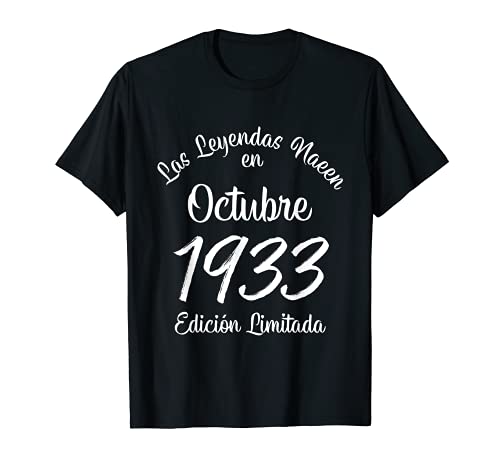 Las Leyendas nacen en Octubre de 1933 Regalo de 88 años Camiseta