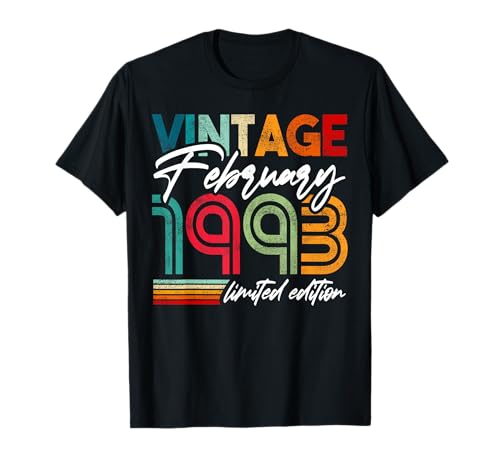 Febrero 1993 Diseño de cumpleaños Febrero 1993 Camiseta