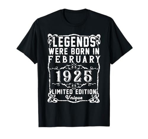 Cumpleaños Febrero 1925 Edición Limitada Regalo February Camiseta