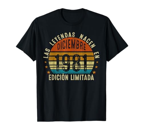 44 años Cumpleaños Hombre Regalo Diciembre 1981 Camiseta