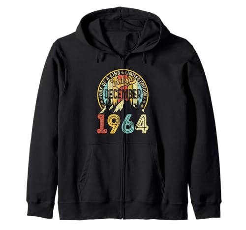 Vintage 60 Cumpleaños Divertido Diciembre 1964 60 Años Hombres Sudadera con Capucha