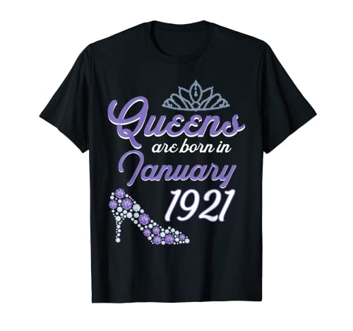 100 Años Bday Enero 1921 100 Cumpleaños Mujeres Camiseta