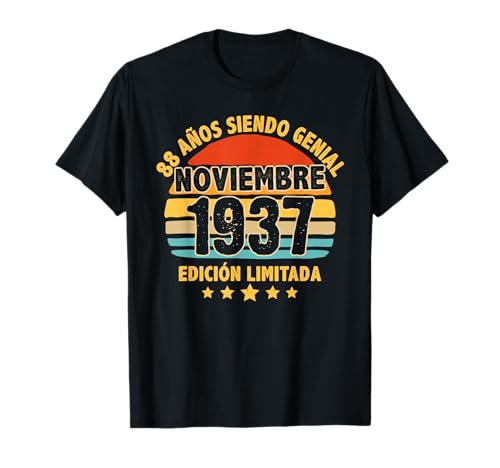 Noviembre 1937 88 Años Hombre Cumpleaños Noviembre 1937 Camiseta