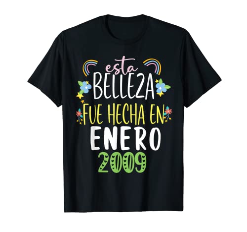 Hecha En enero 2009 Mujer Regalo 13 años Cumpleaños Camiseta