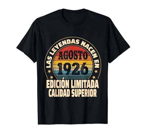 Edición Limitada Agosto 1926 - Cumpleaños 98 Años Camiseta