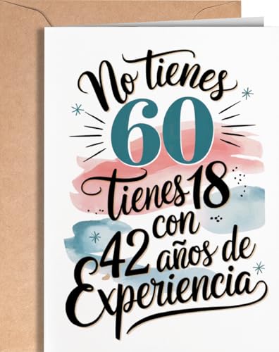 Tarjeta de 60 Cumpleaños - Tarjeta de Felicitación Graciosa para alguien que cumple 60 años -...