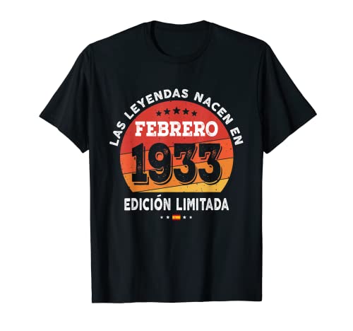 89 años Cumpleaños Las Leyendas nacen en Febrero de 1933 Camiseta