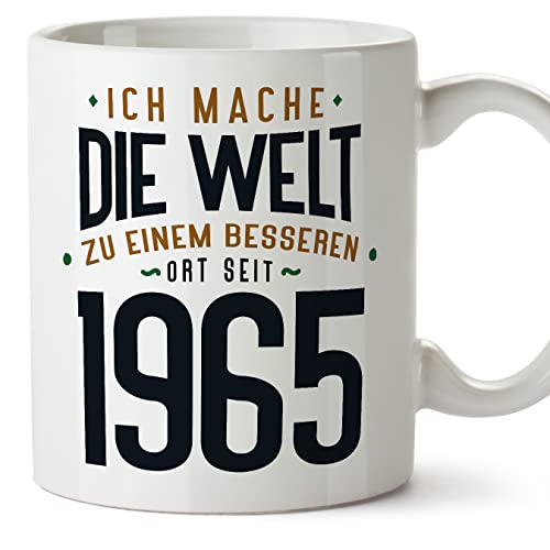 MUGFFINS Tazas 1965 Cumpleaños - En Alemán - Ich Mache Die Welt zu Einem Besseren - 11 oz / 330 ml...
