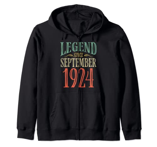 Leyenda desde septiembre 1924 Diseño de cumpleaños Sudadera con Capucha