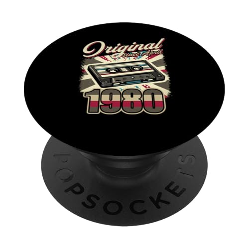 46 cumpleaños Hombre Mujer 46 años decoración 1980 Retro Divertido PopSockets PopGrip Adhesivo