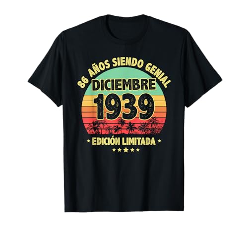 Diciembre 1939 86 Años Hombre Cumpleaños Diciembre 1939 Camiseta