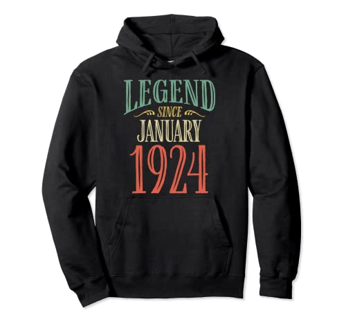 Leyenda desde enero de 1924 Diseño de cumpleaños Sudadera con Capucha