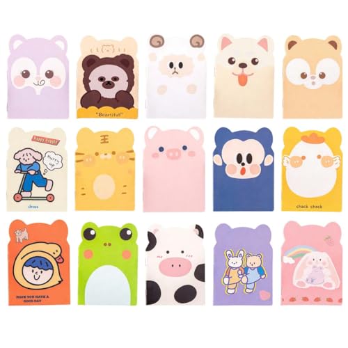 CEJAS 15 Piezas Mini Cuaderno Pequeño 12x8cm,Cuaderno de Animales Simpáticos, Cuaderno de...