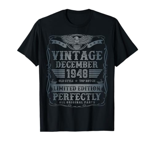Camiseta de cumpleaños de edición Limitada de diciembre de 1948 Camiseta