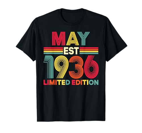 Mayo EST 1936 Cumpleaños Edición Limitada 90 Años 90 Camiseta