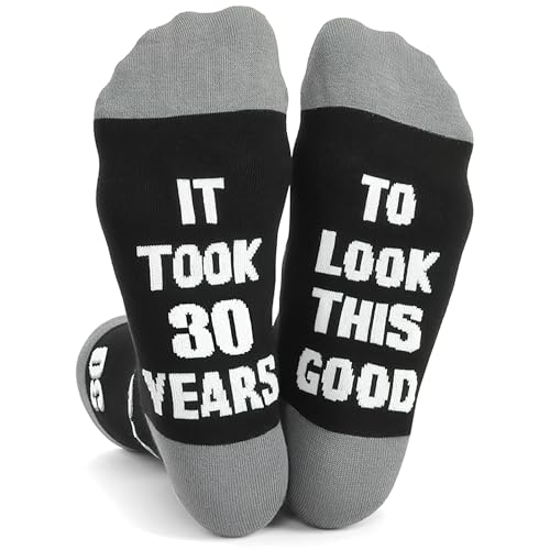 Teuena Calcetines antideslizantes negros novedosos, tardó 30 años en verse tan bien, divertidas...