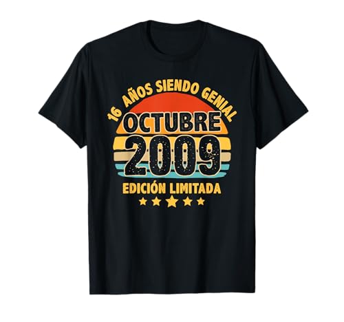 Octubre 2009 16 Años Niño Cumpleaños Regalo Octubre 2009 Camiseta