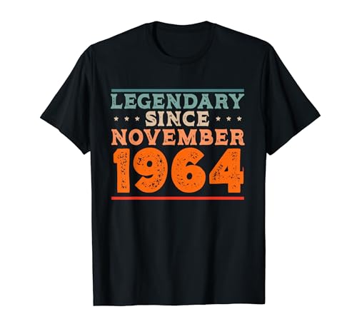 Legendario desde noviembre de 1964 Retro Vintage Fiesta de cumpleaños Camiseta
