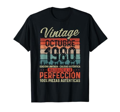 Octubre 1980 Vintage Regalo 46 Años Cumpleaños Hombre Camiseta