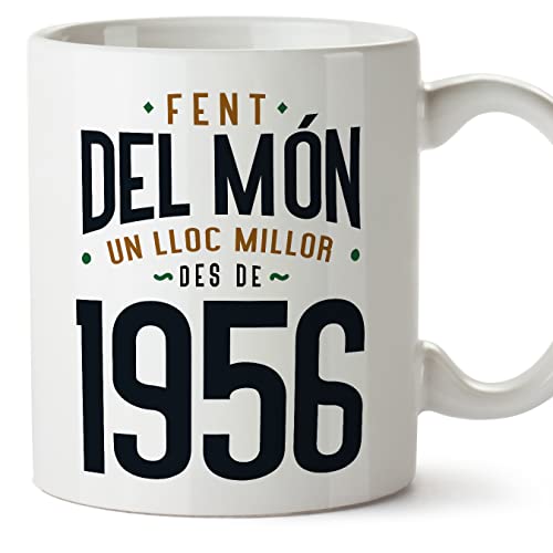 MUGFFINS Tazas 1956 Cumpleaños - En Catalán - Fent del Món un Lloc Millor - 11 oz / 330 ml -...