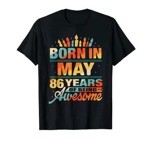 Mayo 1936 86 Años 86 Cumpleaños Regalos Vela Gráfico Camiseta