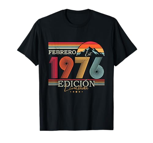 1976 Vintage Febrero Cumpleaños Retro Hombre Mujer Regalo Camiseta