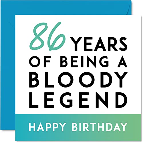 Divertida tarjeta de cumpleaños número 86 para hombres y mujeres – Being A Legend – Tarjeta de...