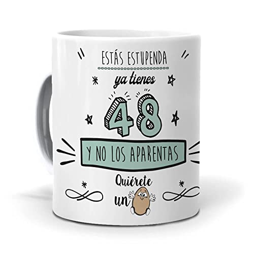 mundohuevo Taza Ya Tienes 48 y no los aparentas. Cerámica AAA - 350 ml.