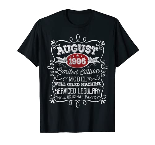 25 Años Desde Agosto 1996 Fiesta de 25 Cumpleaños en 2021 Camiseta