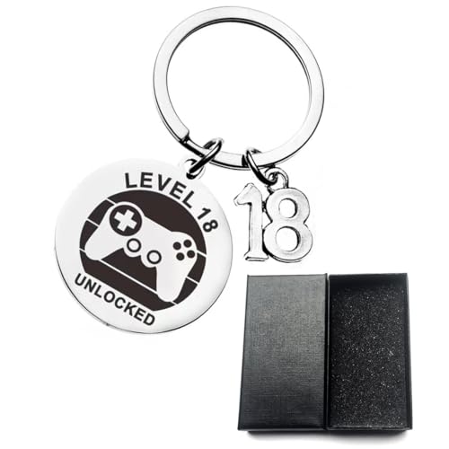 WeddHuis Llavero Cumpleaños 18 - Acero Inoxidable Con Hebilla Para Colgar - Regalo Para Joven,...