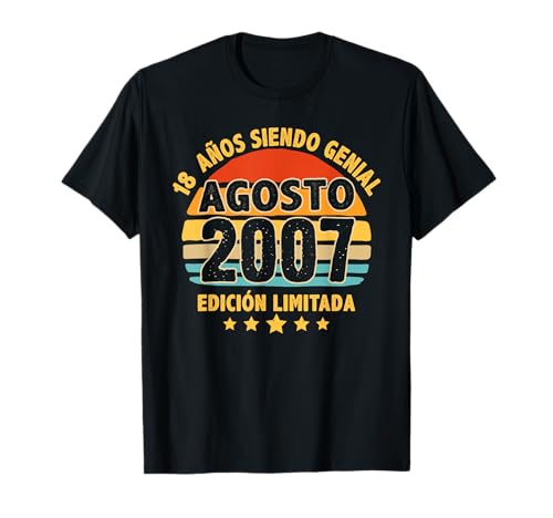 Agosto 2007 18 Años Hombre Cumpleaños Regalo Agosto 2007 Camiseta