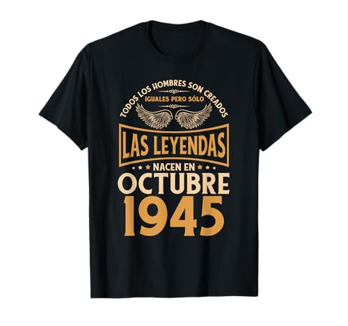 Cumpleaños Hombre Regalos Las Leyendas Octubre 1945 Camiseta